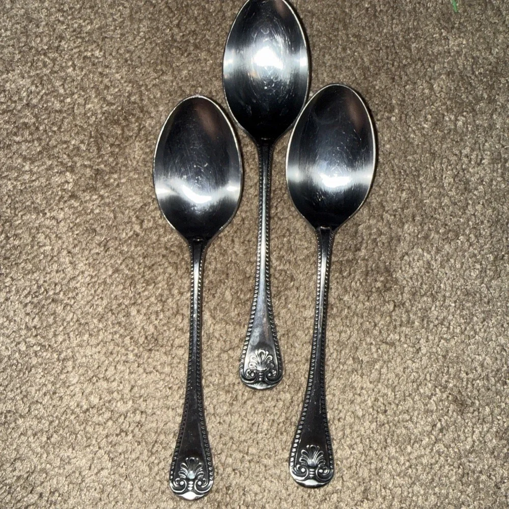 Vintage Supreme Cutlery Abbey Shell Soup Spoons 3